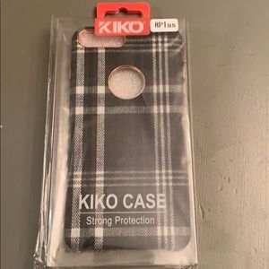 Kiko iPhone 8 Plus checkered black box phone case